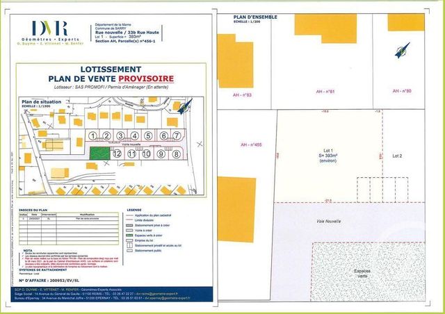 terrain à vendre - 392.0 m2 - SARRY - 51 - CHAMPAGNE-ARDENNE - Century 21 Martinot Immobilier