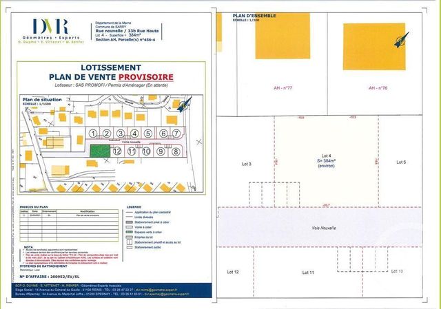 terrain à vendre - 383.0 m2 - SARRY - 51 - CHAMPAGNE-ARDENNE - Century 21 Martinot Immobilier