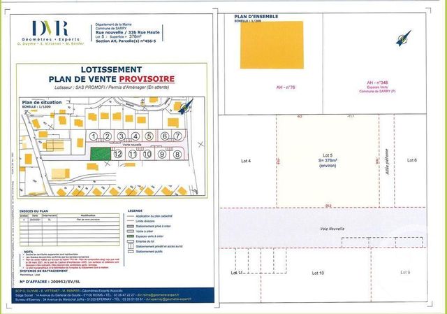 terrain à vendre - 375.0 m2 - SARRY - 51 - CHAMPAGNE-ARDENNE - Century 21 Martinot Immobilier