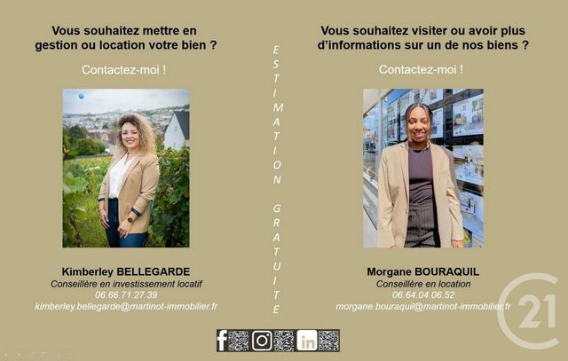 Appartement F2 à louer - 2 pièces - 58.23 m2 - CHALONS EN CHAMPAGNE - 51 - CHAMPAGNE-ARDENNE - Century 21 Martinot Immobilier